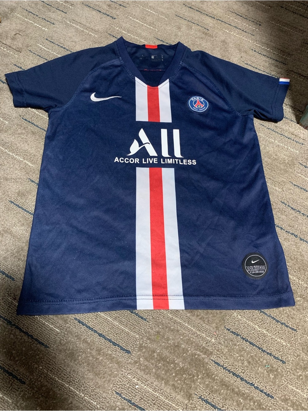Nike Youth 2019/20 Paris Saint-Germain PSG Home Jersey Mbappé #7 Boys Size 26